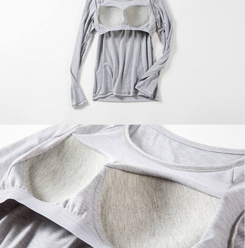 Full Sleeves Shirt with Attached Bra Inside The Comfort Theory