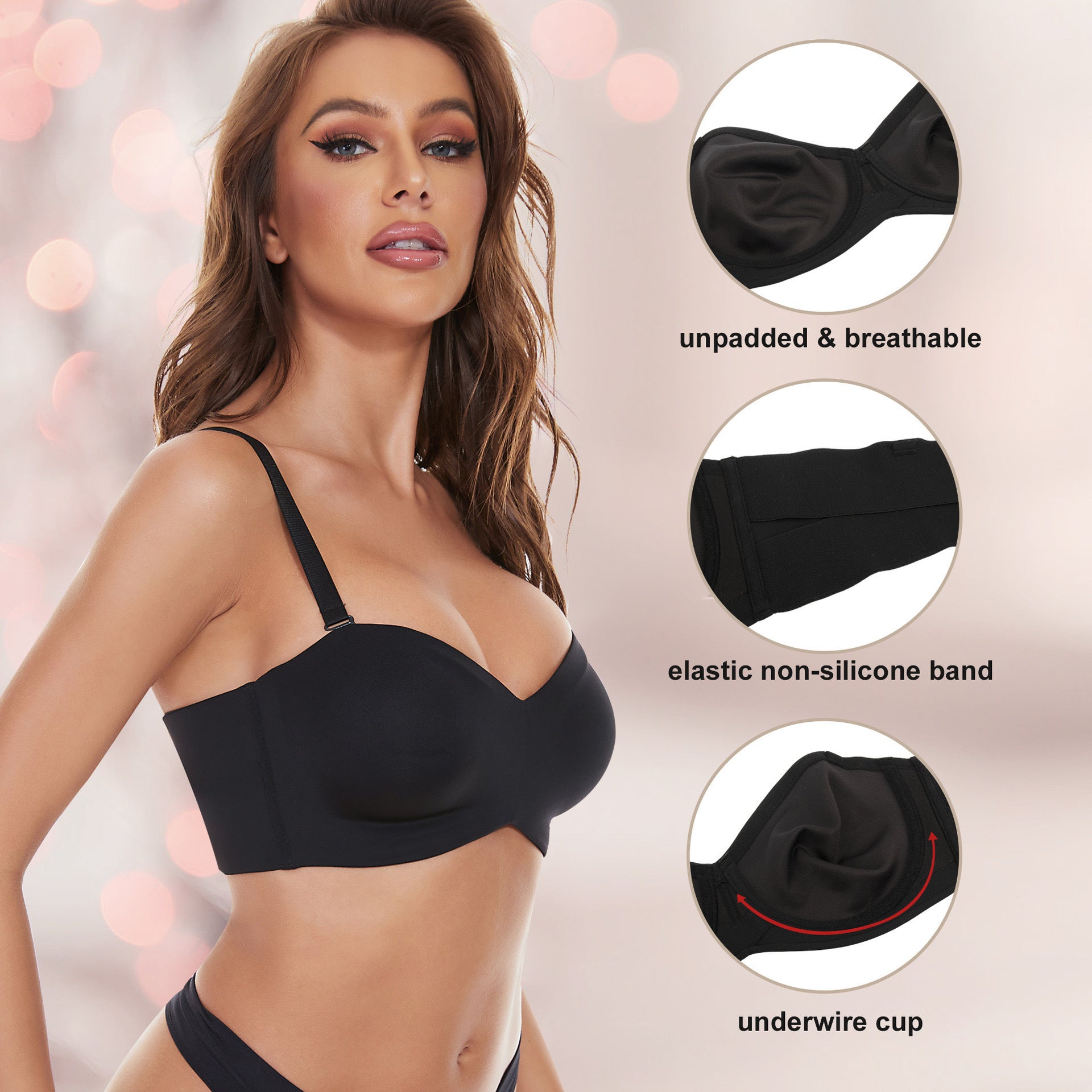 Underwire Non Slip Lifting Plus Size Soft Push Up Tube Bras – The Comfort  Theory