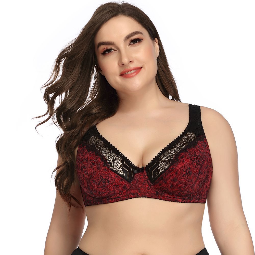 TCT High Support Bra in plus Sizes In Red The Comfort Theory