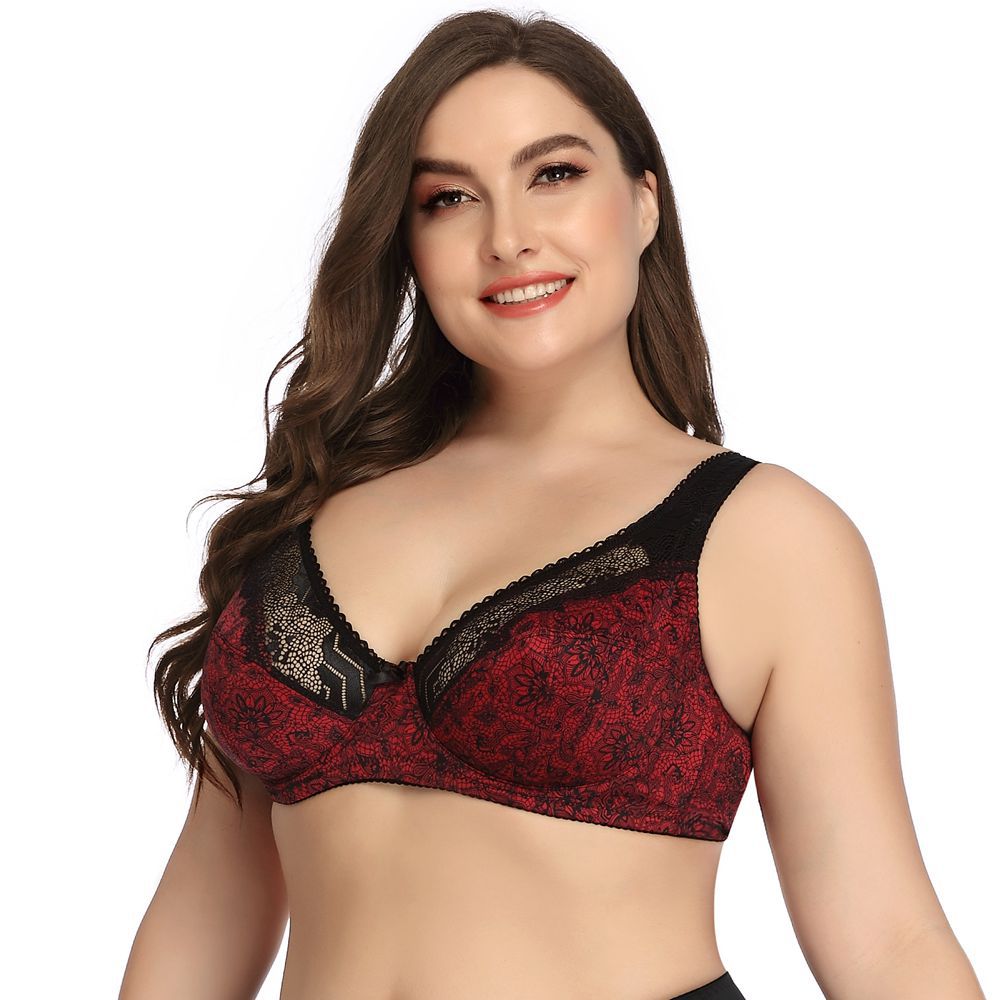 TCT High Support Bra in plus Sizes In Red The Comfort Theory