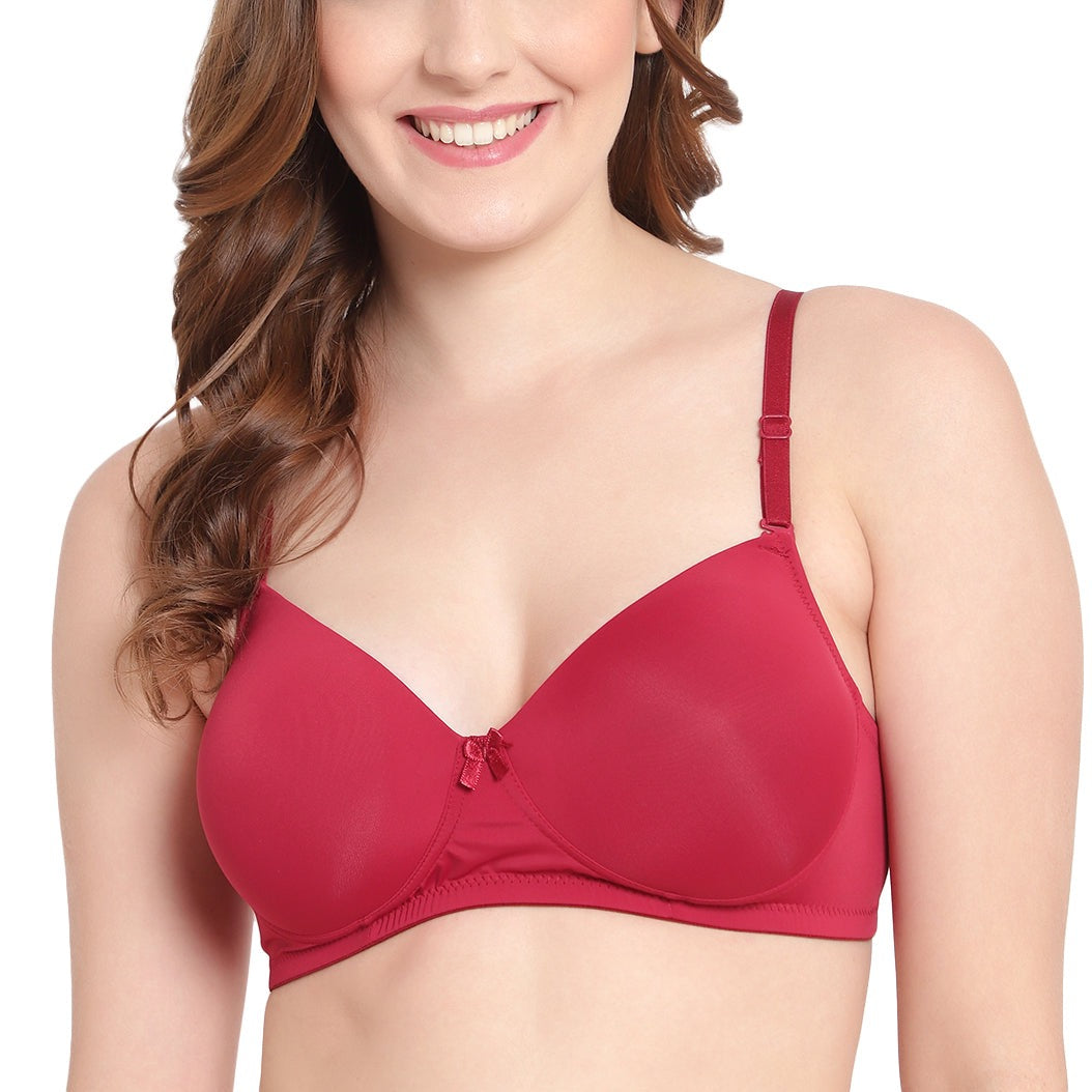 Solid Red Wireless, Seamless Bra The Comfort Theory