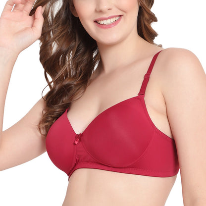 Solid Red Wireless, Seamless Bra The Comfort Theory