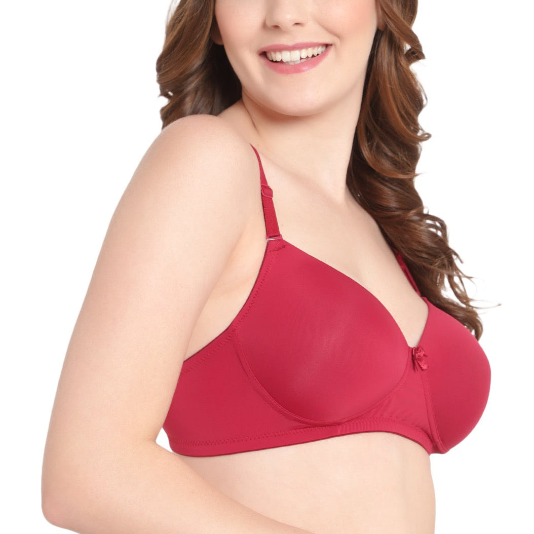 Solid Red Wireless, Seamless Bra The Comfort Theory