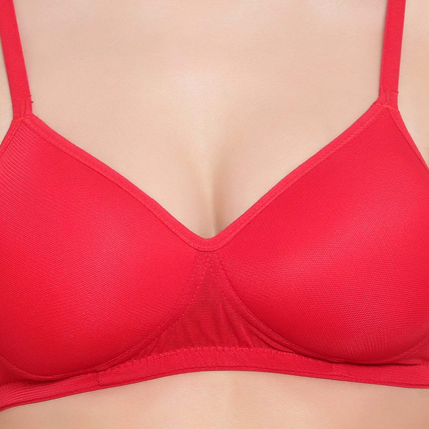 Mesh Fabric 4 way Stretch T shirt Bra in Scarlett Red – The Comfort Theory