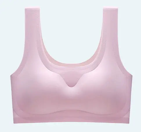 FeelBlue Comfort Women's Satin Fabric Soft Bra (Pink)