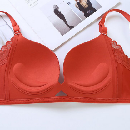 Vanilla Spandex Cheer - Casual wire free solid support Bra in Burnt Orange The Comfort Theory