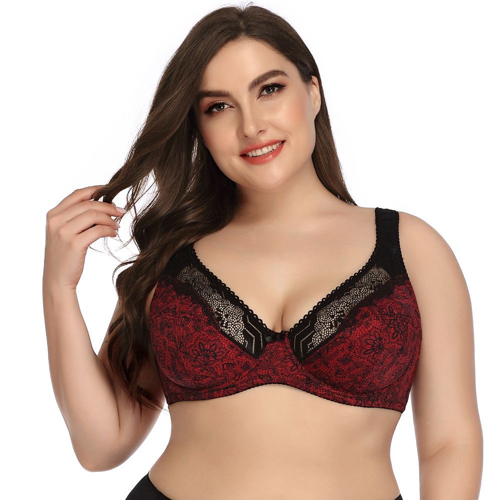 TCT High Support Bra in plus Sizes In Red The Comfort Theory